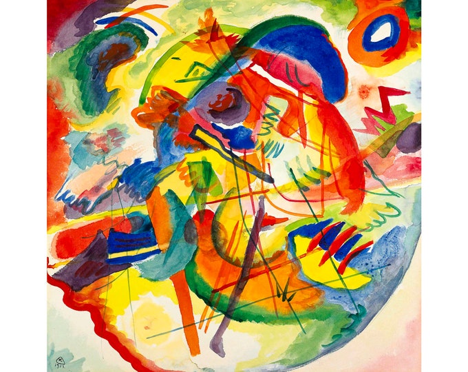 Wassily Kandinsky, Entwurf zu 'Improvisation mit rot-blauem Ring', 1913 | Art Print | Canvas Print | Fine Art Poster | Art Reproduction