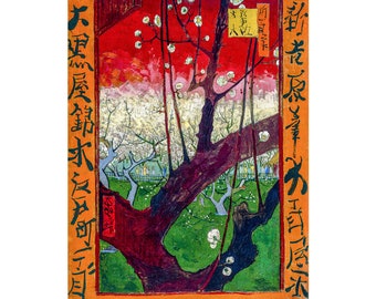 Vincent van Gogh, Flowering Plum Orchard, after Hiroshige, 1887 | Art Print | Canvas Print | Fine Art Poster | Art Reproduction | Archival