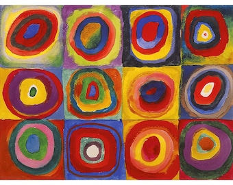 Wassily Kandinsky, Color Study, Squares with Concentric Circles, 1913 | Art Print | Canvas Print | Fine Art Poster | Art Reproduction