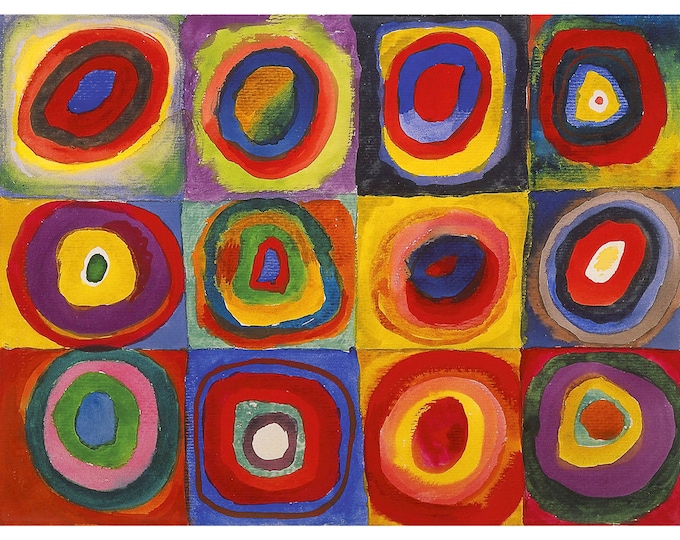 Wassily Kandinsky, Color Study, Squares with Concentric Circles, 1913 | Art Print | Canvas Print | Fine Art Poster | Art Reproduction