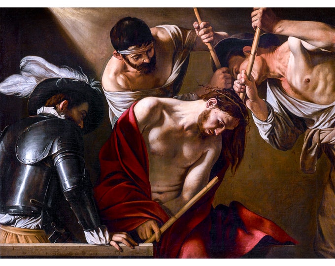 Caravaggio, The Crowning with Thorns, 1604 | Art Print | Canvas Print | Fine Art Poster | Art Reproduction | Archival Giclee | Gift Wrapped