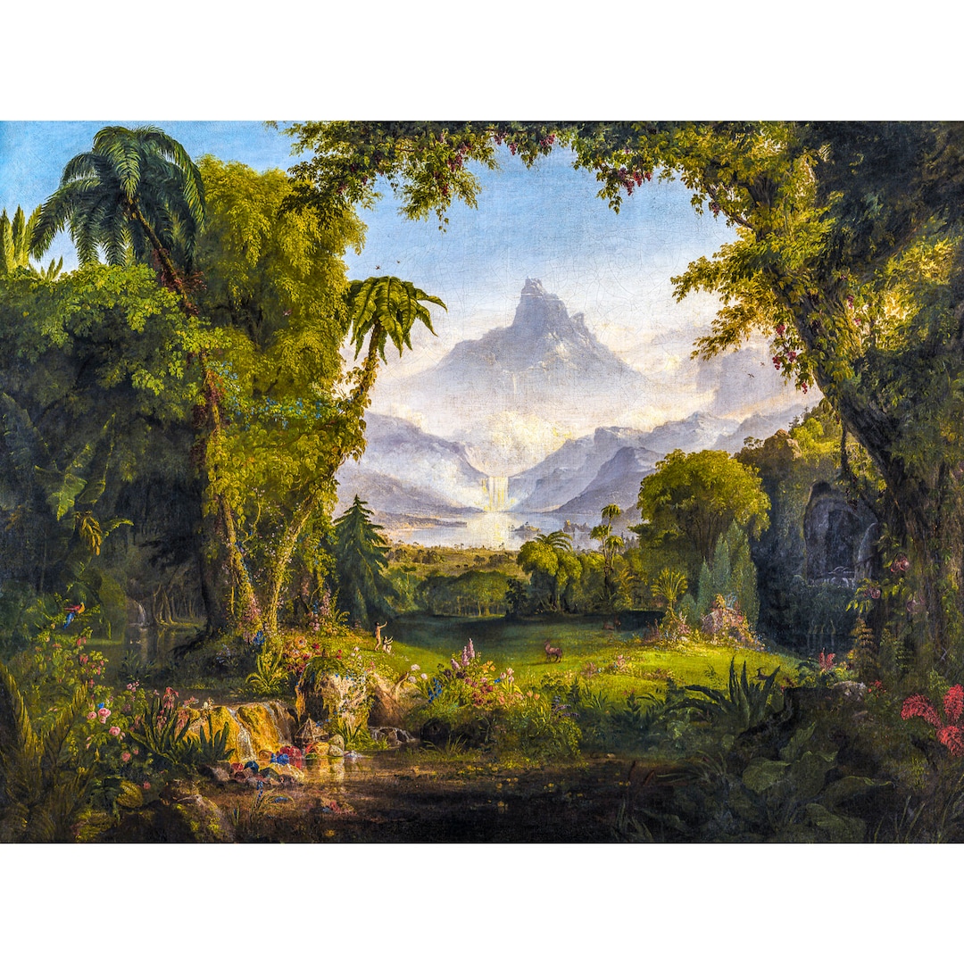 Thomas Cole, the Garden of Eden, 1828 Art Print Canvas Print Fine