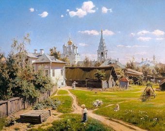 Vasily Polenov, Moscow Patio, 1878 | Art Print | Canvas Print | Fine Art Poster | Art Reproduction | Archival Giclee | Gift Wrapped