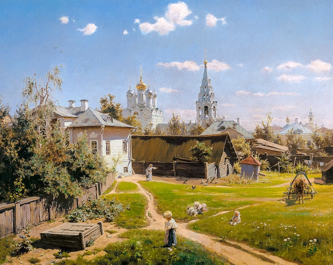 Vasily Polenov, Moscow Patio, 1878 | Art Print | Canvas Print | Fine Art Poster | Art Reproduction | Archival Giclee | Gift Wrapped