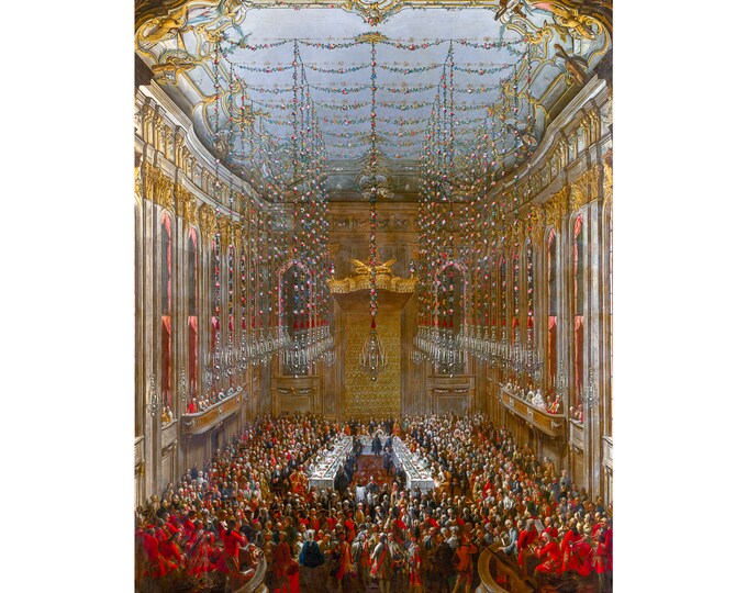 Martin van Meytens, Wedding Supper, 1763 | Art Print | Canvas Print | Fine Art Poster | Art Reproduction | Archival Giclee | Gift Wrapped