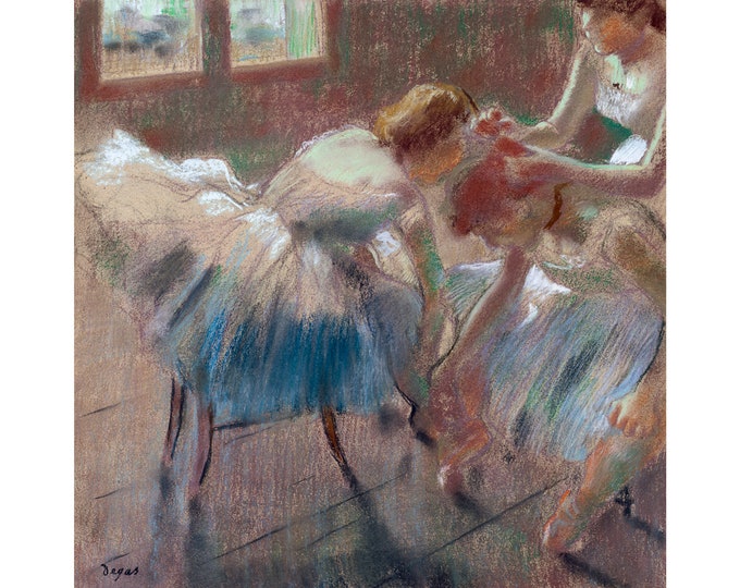 Edgar Degas, Three Dancers Preparing for Class, 1878 | Art Print | Canvas Print | Fine Art Poster | Art Reproduction | Archival Giclee