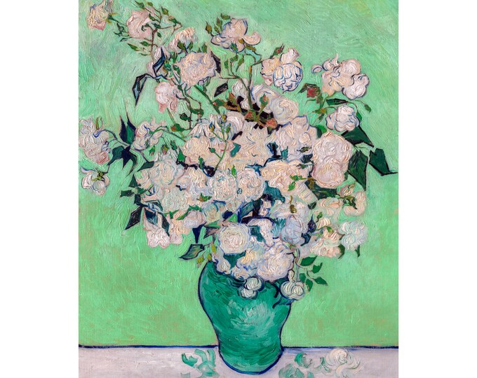 Van Gogh, Roses, 1890 | Art Print | Canvas Print | Fine Art Poster | Art Reproduction | Archival Giclee | Gift Wrapped