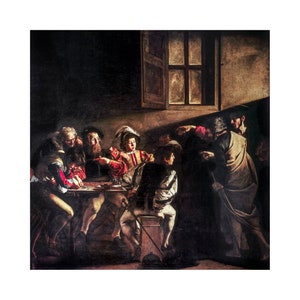 Caravaggio, The Calling of St Matthew, 1600 | Art Print | Canvas Print | Fine Art Poster | Art Reproduction | Archival Giclee | Gift Wrapped