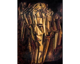 Marcel Duchamp, Nude (Study), Sad Young Man on a Train, 1911 | Art Print | Canvas Print | Fine Art Poster | Art Reproduction | Archival