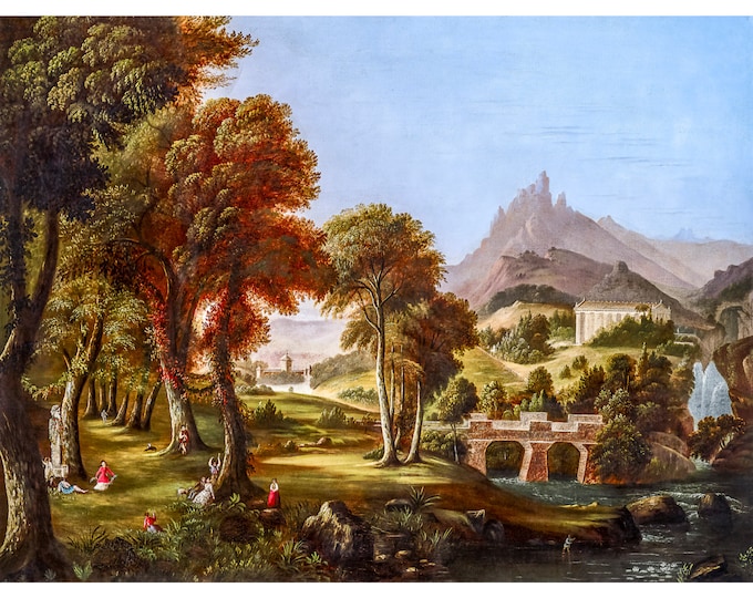 Thomas Cole, Dream of Arcadia, 1838 | Art Print | Canvas Print | Fine Art Poster | Art Reproduction | Archival Giclee | Gift Wrapped