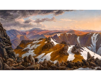 Eugene von Guerard, North-East View From The Northern Top Of Mount Kosciusko, 1863 | Art Print | Canvas Print | Fine Art Poster | Art