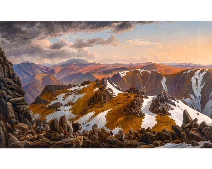 Eugene von Guerard, North-East View From The Northern Top Of Mount Kosciusko, 1863 | Art Print | Canvas Print | Fine Art Poster | Art