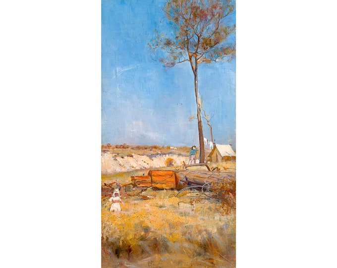 Charles Conder, Under a Southern Sun, Timber Splitter's Camp, 1890 | Art Print | Canvas Print | Fine Art Poster | Art Reproduction