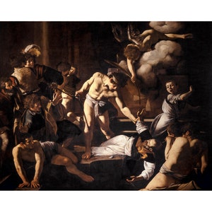 Caravaggio, The Martyrdom of Saint Matthew, 1600 | Art Print | Canvas Print | Fine Art Poster | Art Reproduction | Archival Giclee | Gift