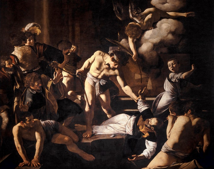 Caravaggio, The Martyrdom of Saint Matthew, 1600 | Art Print | Canvas Print | Fine Art Poster | Art Reproduction | Archival Giclee | Gift
