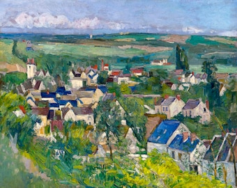 Paul Cézanne, Auvers, Panoramic View, 1874 | Art Print | Canvas Print | Fine Art Poster | Art Reproduction | Archival Giclee | Gift Wrapped