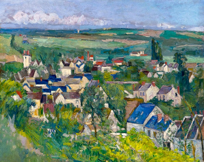 Paul Cézanne, Auvers, Panoramic View, 1874 | Art Print | Canvas Print | Fine Art Poster | Art Reproduction | Archival Giclee | Gift Wrapped