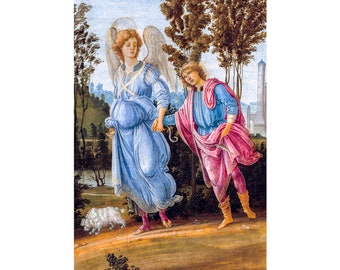 Filippino Lippi, Tobias and the Angel , 1480 | Art Print | Canvas Print | Fine Art Poster | Art Reproduction | Archival Giclee | Gift Wrap