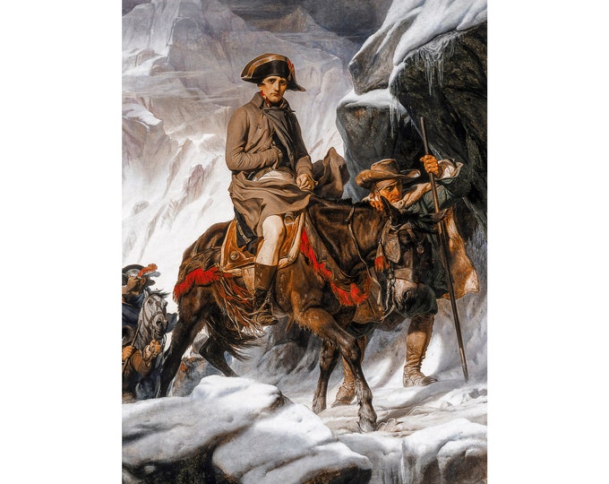 Paul Delaroche, Bonaparte Crossing the Alps, 1850 | Art Print | Canvas Print | Fine Art Poster | Art Reproduction | Archival Giclee | Gift