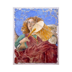 Vatican Fresco, Angel Playing a Drum, Melloso da Forli, 1480 | Art Print | Canvas Print | Fine Art Poster | Art Reproduction | Archival