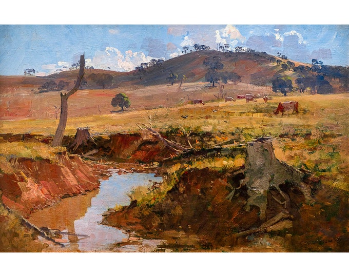 Arthur Streeton, The Creek, 1925 | Art Print | Canvas Print | Fine Art Poster | Art Reproduction | Archival Giclee | Gift Wrapped