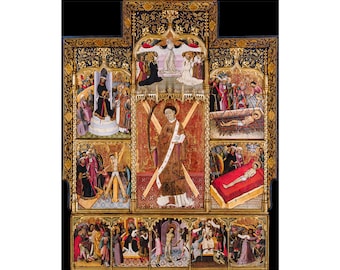 Bernat Martorell, Altarpiece of Saint Vincent, 1440 | Art Print | Canvas Print | Fine Art Poster | Art Reproduction | Archival Giclee | Gift
