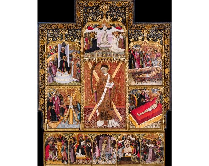 Bernat Martorell, Altarpiece of Saint Vincent, 1440 | Art Print | Canvas Print | Fine Art Poster | Art Reproduction | Archival Giclee | Gift