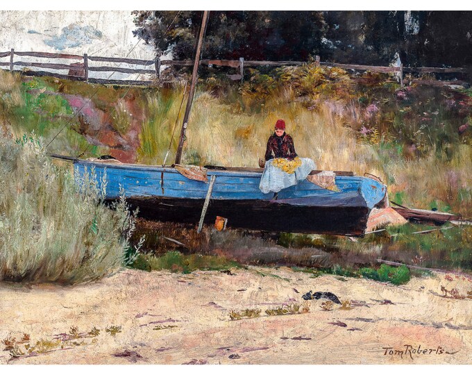 Tom Roberts, Boat on Beach, Queenscliff, 1887 | Art Print | Canvas Print | Fine Art Poster | Art Reproduction | Archival Giclee | Gift Wrap