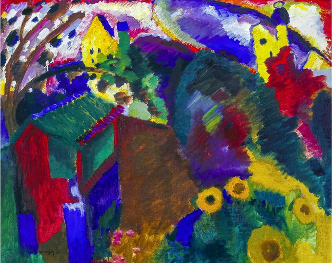 Wassily Kandinsky, Murnau - Garden I, 1910 | Art Print | Canvas Print | Fine Art Poster | Art Reproduction | Archival Giclee | Gift Wrapped