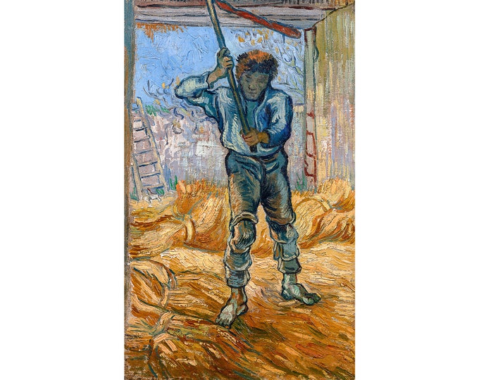 Van Gogh, The Thresher (after Millet), 1889 | Art Print | Canvas Print | Fine Art Poster | Art Reproduction | Archival Giclee | Gift Wrapped