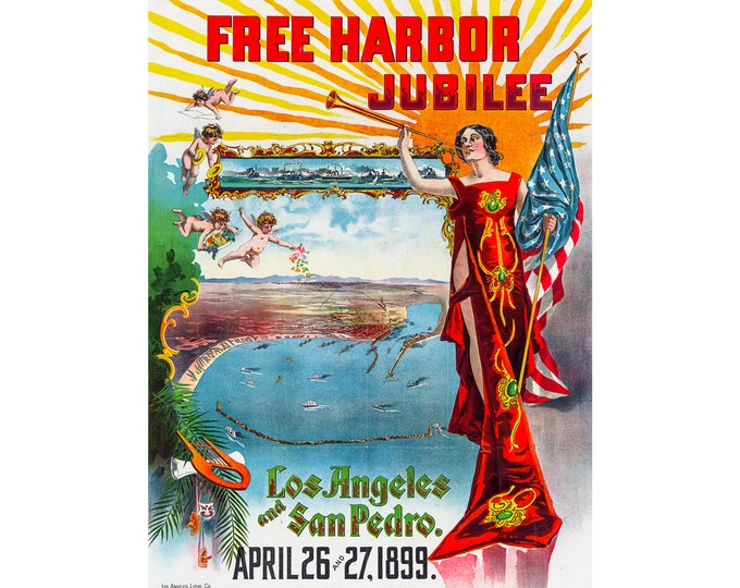 Free Harbour Jubilee, Vintage Advertising | Art Print | Canvas Print | Fine Art Poster | Art Reproduction | Archival Giclee | Gift Wrapped