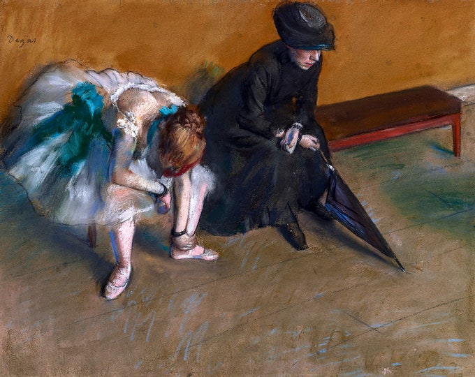 Edgar Degas, Waiting, 1882 | Art Print | Canvas Print | Fine Art Poster | Art Reproduction | Archival Giclee | Gift Wrapped