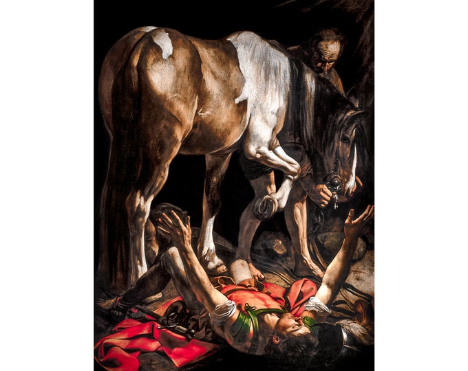 Caravaggio, Conversion on the Way to Damascus, 1601 | Art Print | Canvas Print | Fine Art Poster | Art Reproduction | Archival Giclee | Gift