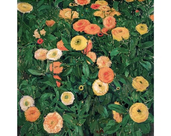 Koloman Moser, Marigolds, 1909 Restored | Art Print | Canvas Print | Fine Art Poster | Art Reproduction | Archival Giclee | Gift Wrapped