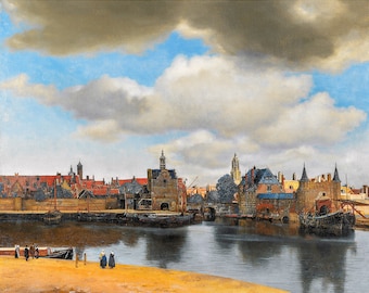 Vermeer, View of Delft, 1661 | Art Print | Canvas Print | Fine Art Poster | Art Reproduction | Archival Giclee | Gift Wrapped