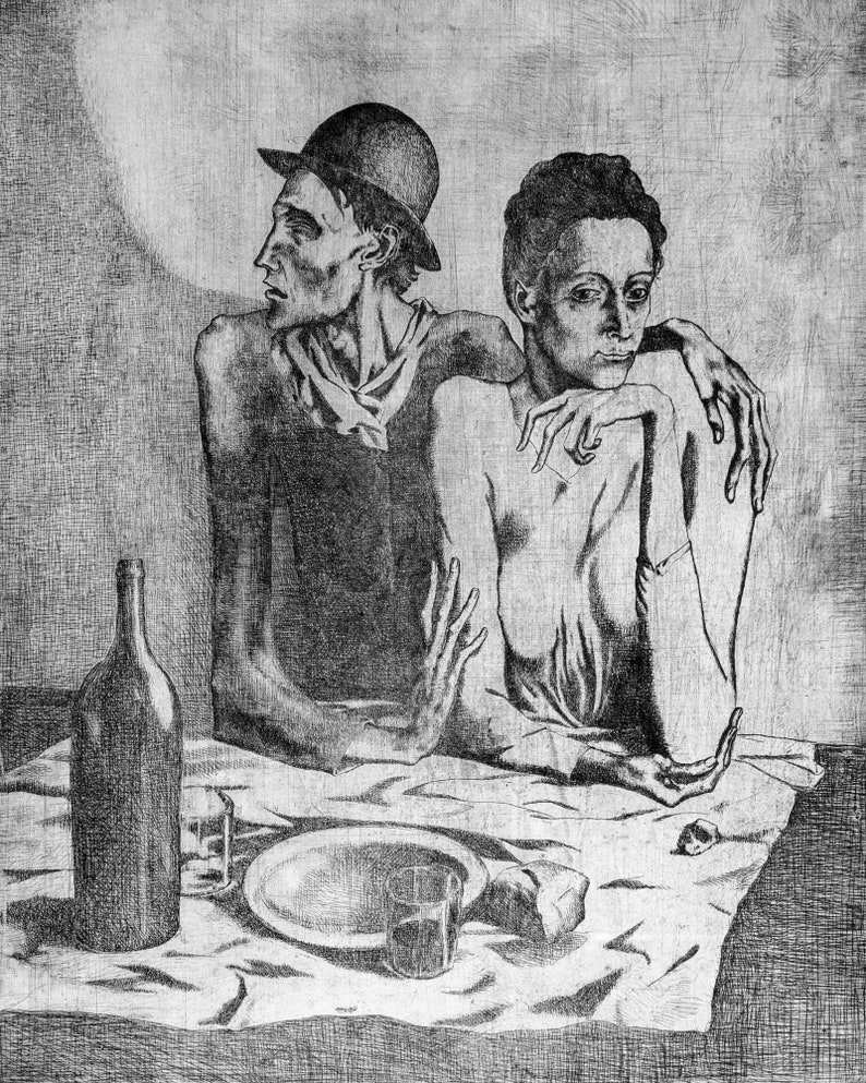 Pablo Picasso the Frugal Repast1904 Art Print Canvas Etsy