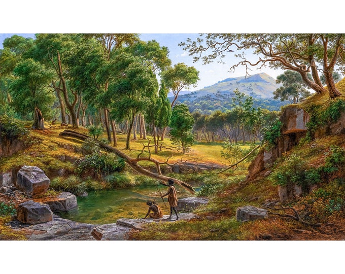 Eugene von Guerard, Warrenheip Hills Near Ballarat, 1854 | Art Print | Canvas Print | Fine Art Poster | Art Reproduction | Archival Giclee