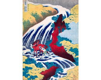 Hokusai, Yoshitsune Falls, 1833 | Art Print | Canvas Print | Fine Art Poster | Art Reproduction | Archival Giclee | Gift Wrapped
