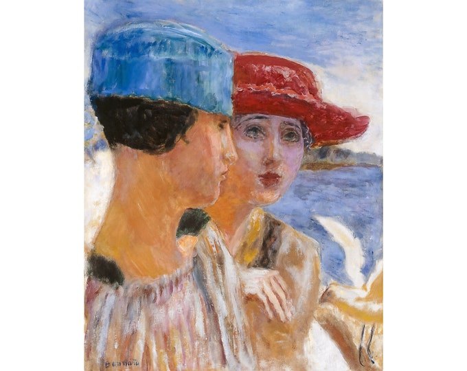 Pierre Bonnard, Jeunes filles à la mouette, Girls with seagulls, 1917 | Art Print | Canvas Print | Fine Art Poster | Art Reproduction Giclee