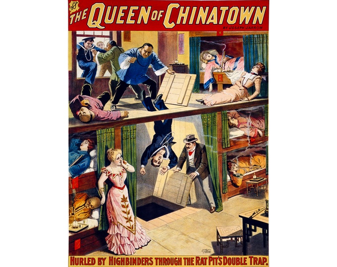 The Queen of Chinatown, Jospeh Jarrow, Theatre Poster | Art Print | Canvas Print | Fine Art Poster | Art Reproduction | Archival Giclee