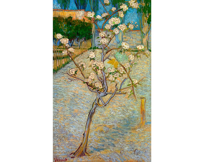 Van Gogh, Small pear tree in blossom, 1888 | Art Print | Canvas Print | Fine Art Poster | Art Reproduction | Archival Giclee | Gift Wrapped