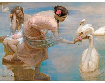 Rupert Bunny, A Summer Morning, 1908 | Art Print | Canvas Print | Fine Art Poster | Art Reproduction | Archival Giclee | Gift Wrapped