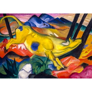Franz Marc, Yellow Cow, 1911 | Art Print | Canvas Print | Fine Art Poster | Art Reproduction | Archival Giclee | Gift Wrapped