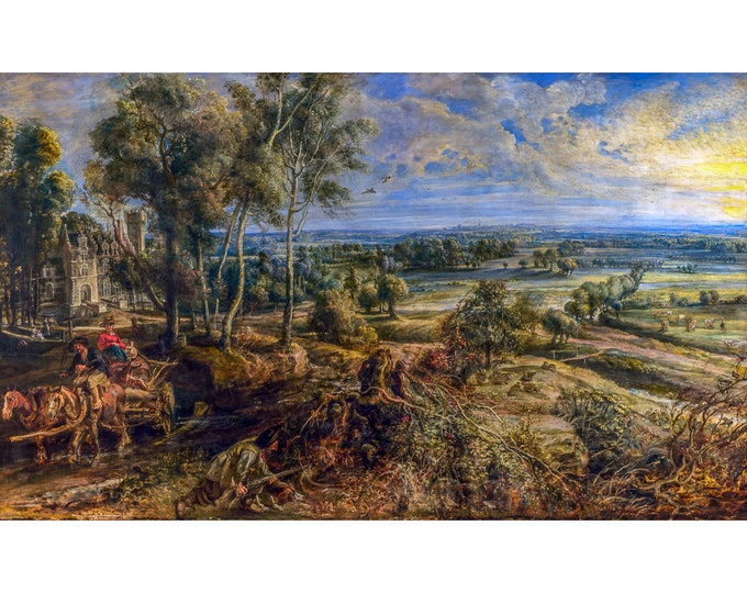 Rubens, A View of Het Steen in the Early Morning, 1636 | Art Print | Canvas Print | Fine Art Poster | Art Reproduction | Archival Giclee