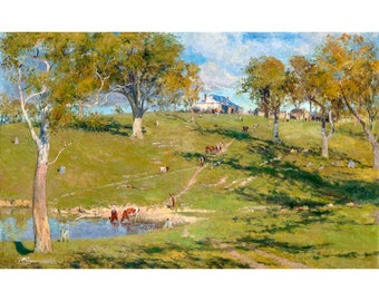 Walter Withers - Tranquil Winter (1895), Canvas Print or Fine Art Giclee - Enhanced