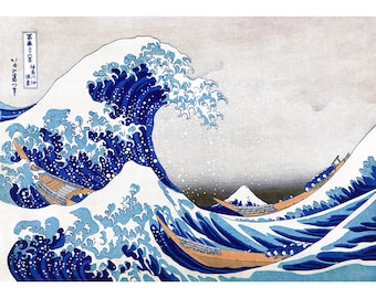 Hokusai, The Great Wave off Kanagawa, Tsunami, 1832 | Art Print | Canvas Print | Fine Art Poster | Art Reproduction | Archival Giclee | Gift