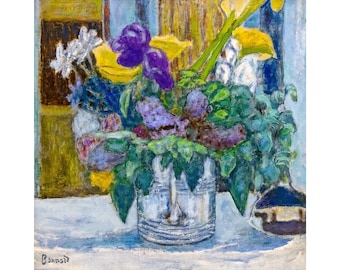 Pierre Bonnard, Irises and Lilacs, Iris et lilas, 1920 | Art Print | Canvas Print | Fine Art Poster | Art Reproduction | Giclee Gift Wrapped