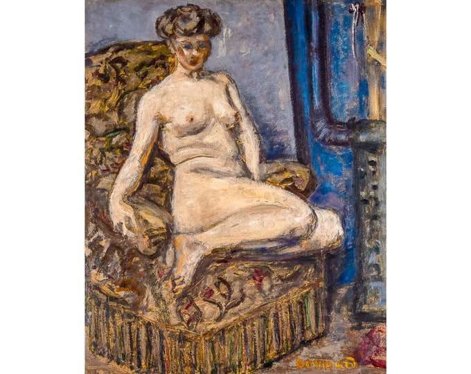 Pierre Bonnard, Model in Armchair, 1905 | Art Print | Canvas Print | Fine Art Poster | Art Reproduction | Archival Giclee | Bonnard Nude