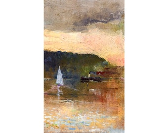 Charles Conder, Sunset, Sydney Harbour, 1888 | Art Print | Canvas Print | Fine Art Poster | Art Reproduction | Archival Giclee | Gift Wrap