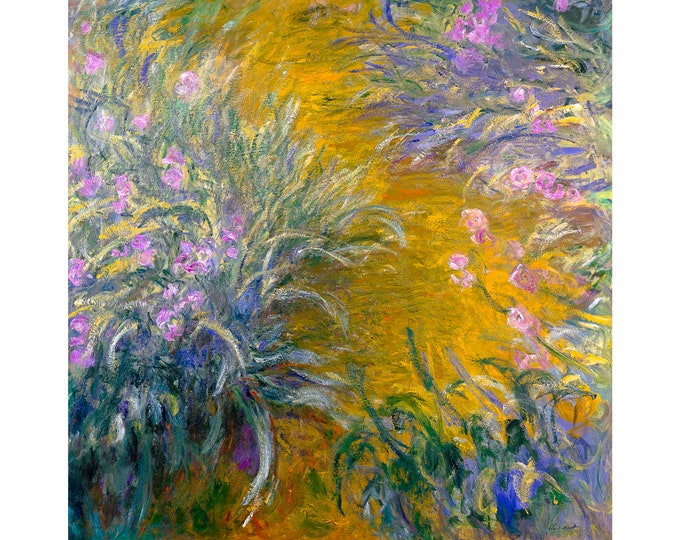 Claude Monet, The Path through the Irises, 1914 | Art Print | Canvas Print | Fine Art Poster | Art Reproduction | Archival Giclee | Gift